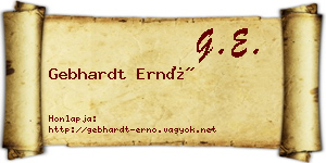 Gebhardt Ernő névjegykártya